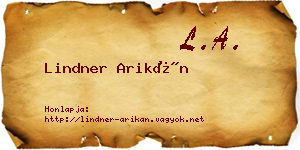 Lindner Arikán névjegykártya